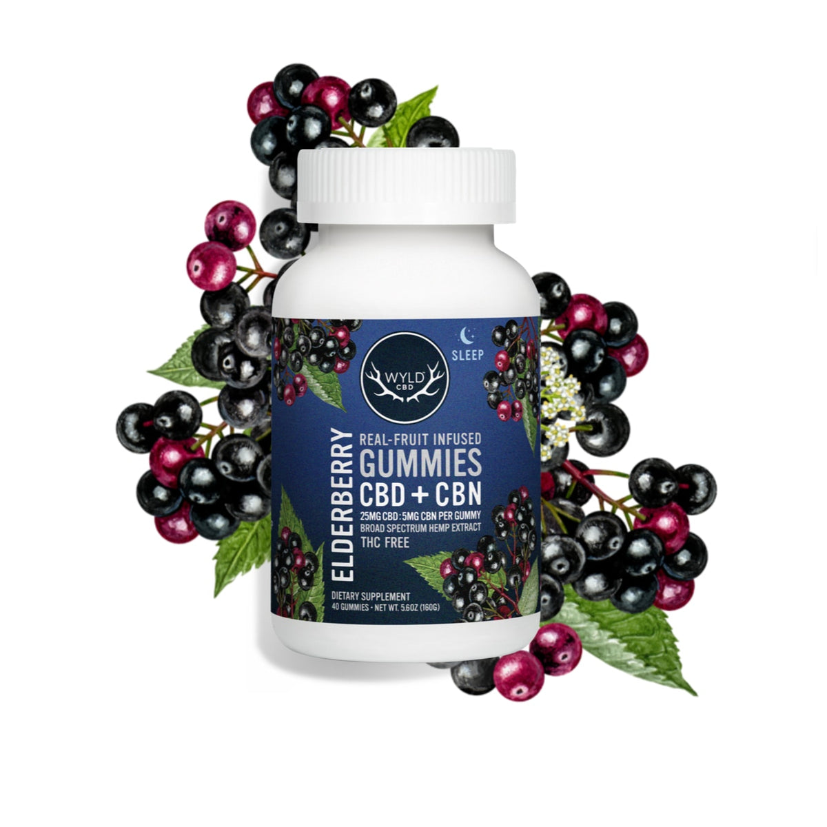 Wyld CBD Elderberry Gummies (CBD + CBN, THC-Free)