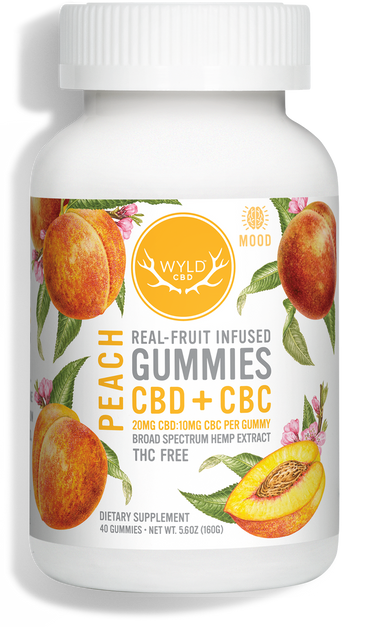 Wyld CBD Peach Gummies (CBD:CBC Blend, THC-Free)